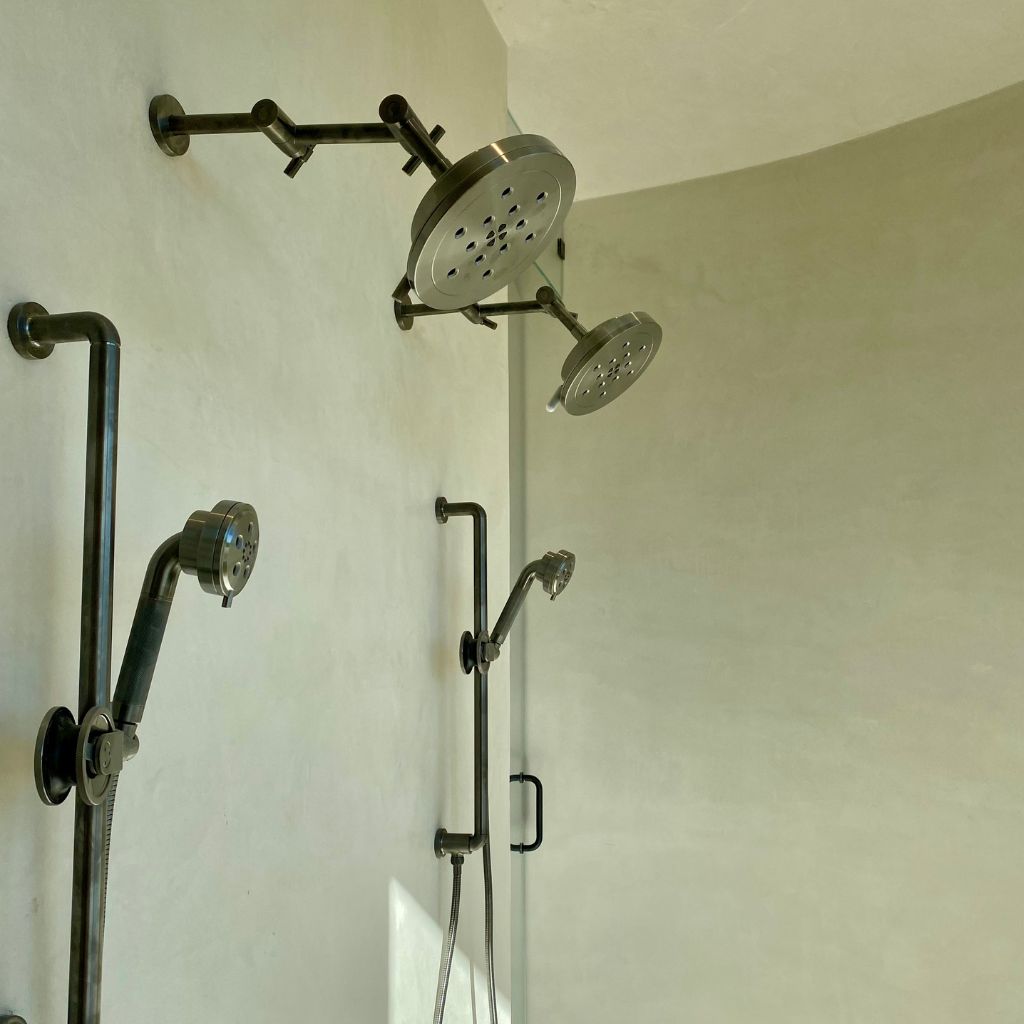 Seamless decorative shower finish by California Wall Design